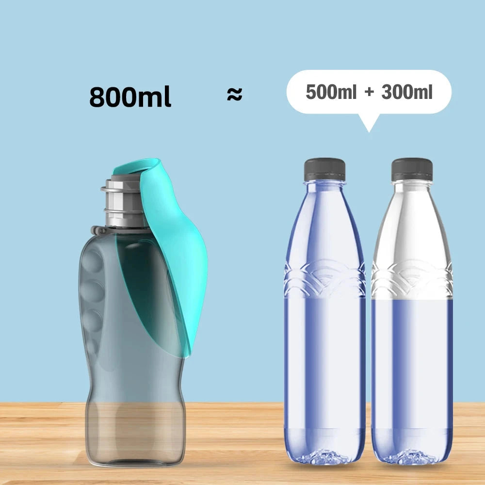 Los 800 ml de la botella comparados con una botella de 500 ml y otra de 300 ml