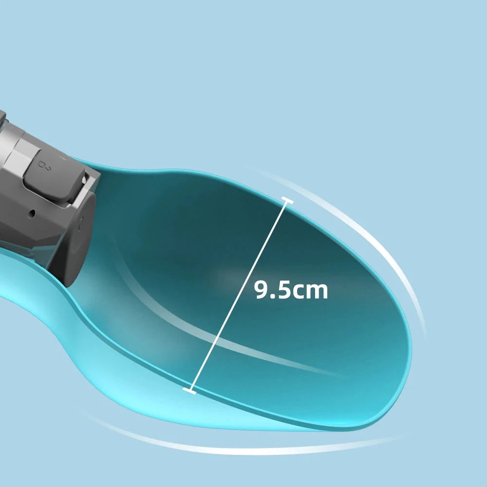 El cuenco desplegado de la botella, de 9,5 cm de ancho