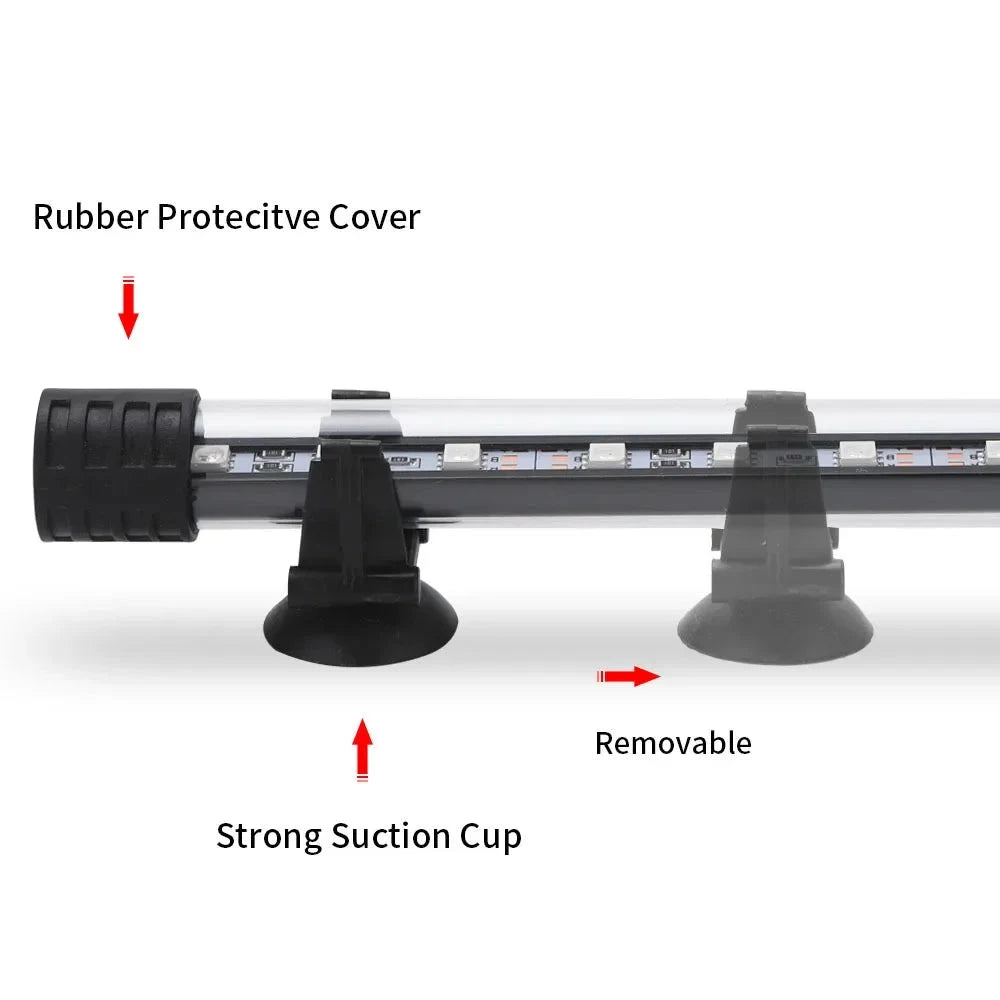 Funda protectora de goma y ventosas desmontables de la barra LED