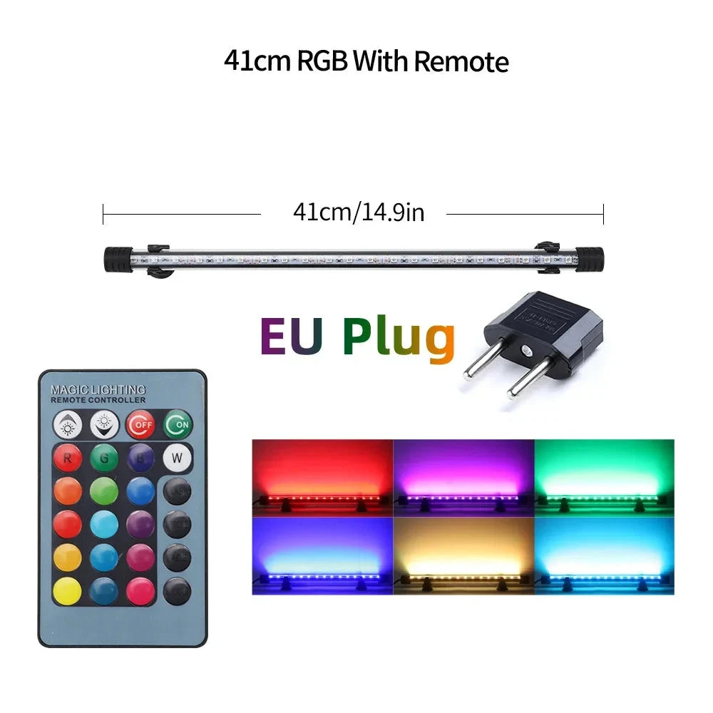 Barra LED RGB de 41 cm con mando a distancia y enchufe europeo
