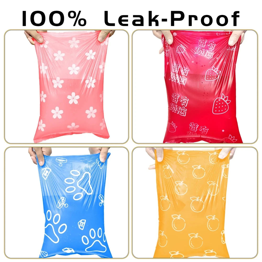 Bolsas estancas en rosa, rojo, azul y naranja llenas de agua sin fugas