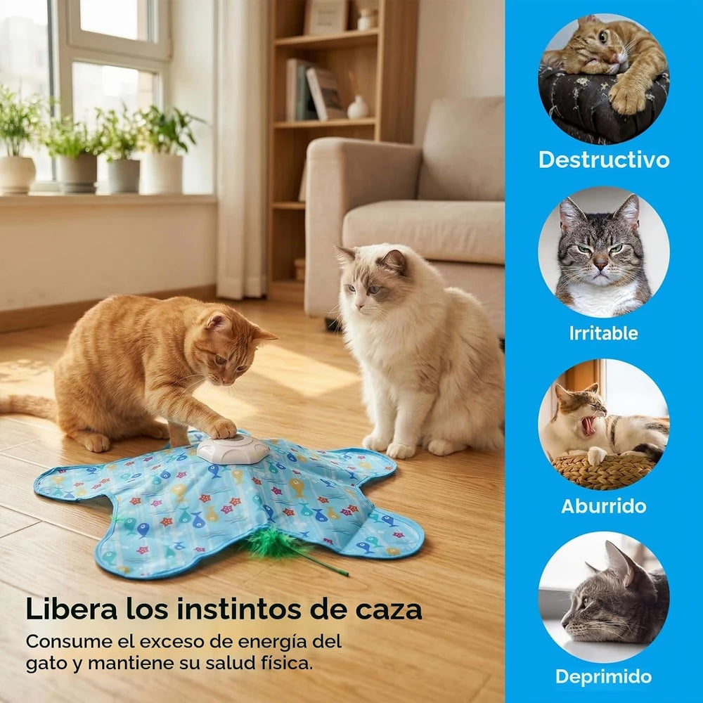El juguete despierta el instinto de caza del gato y calma al que está aburrido o nervioso