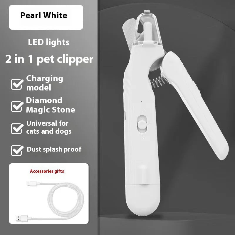 Cortauñas 2 en 1 en blanco con luz LED