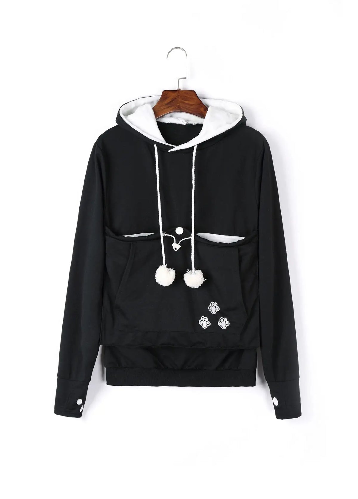 Sudadera con bolsillo canguro en negro