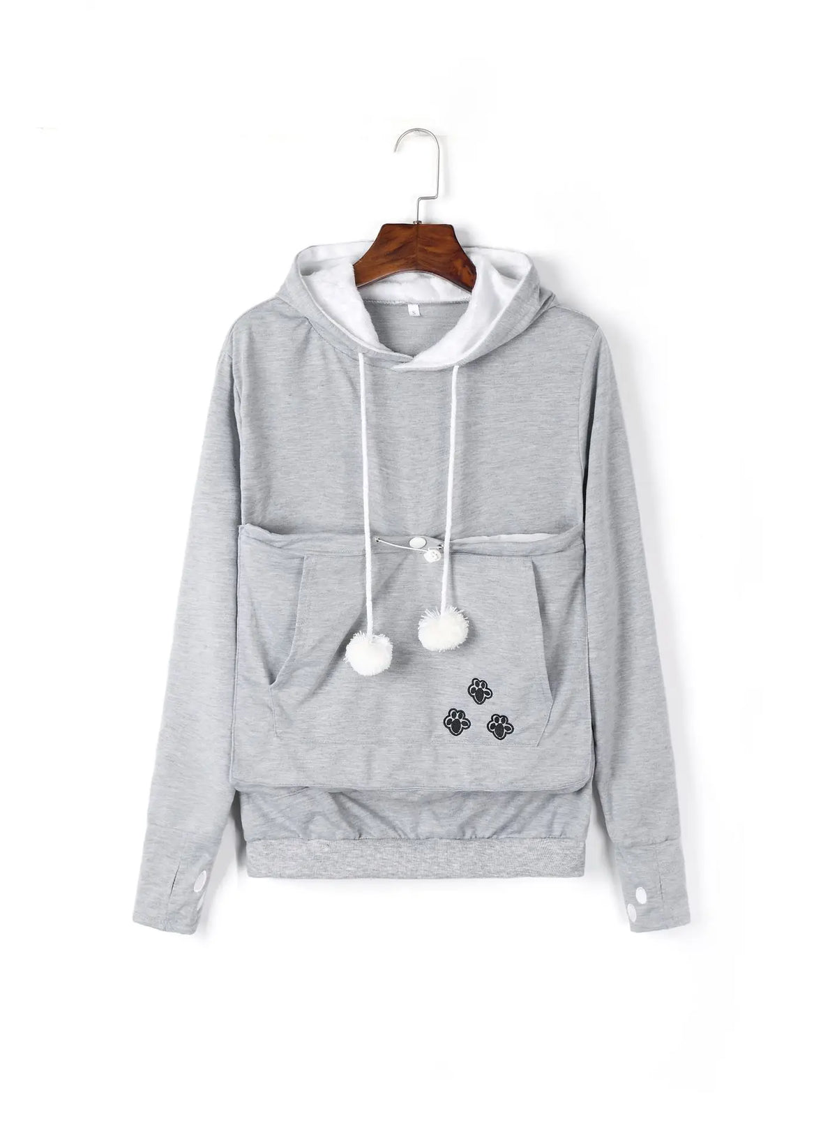 Sudadera con bolsillo canguro en gris claro
