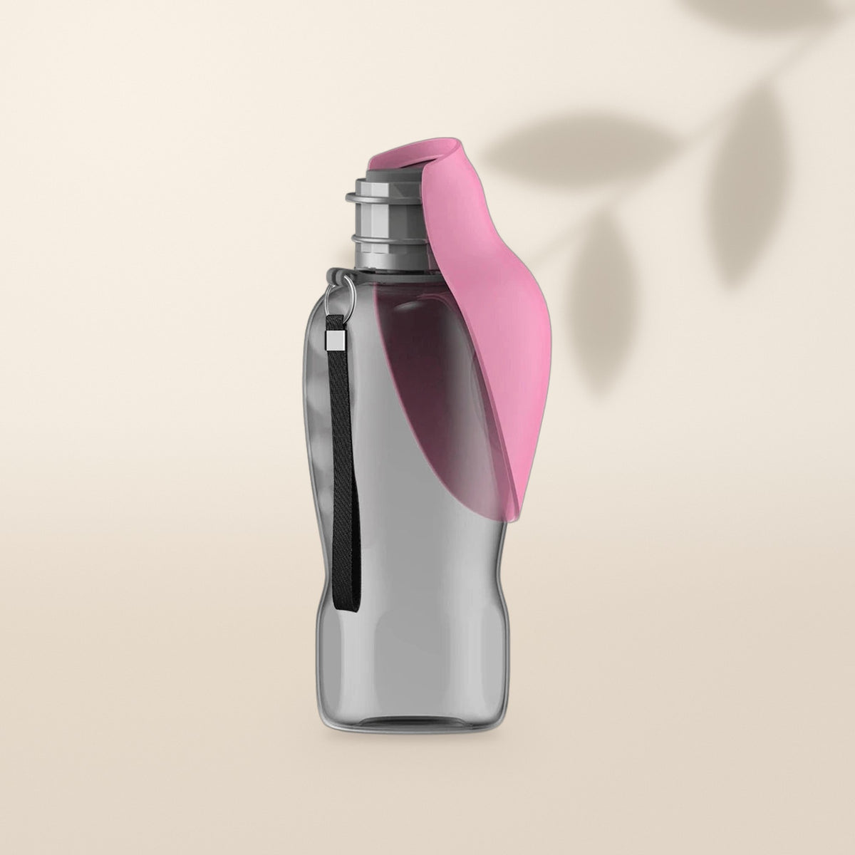 Botella de agua portátil para perros, color rosa