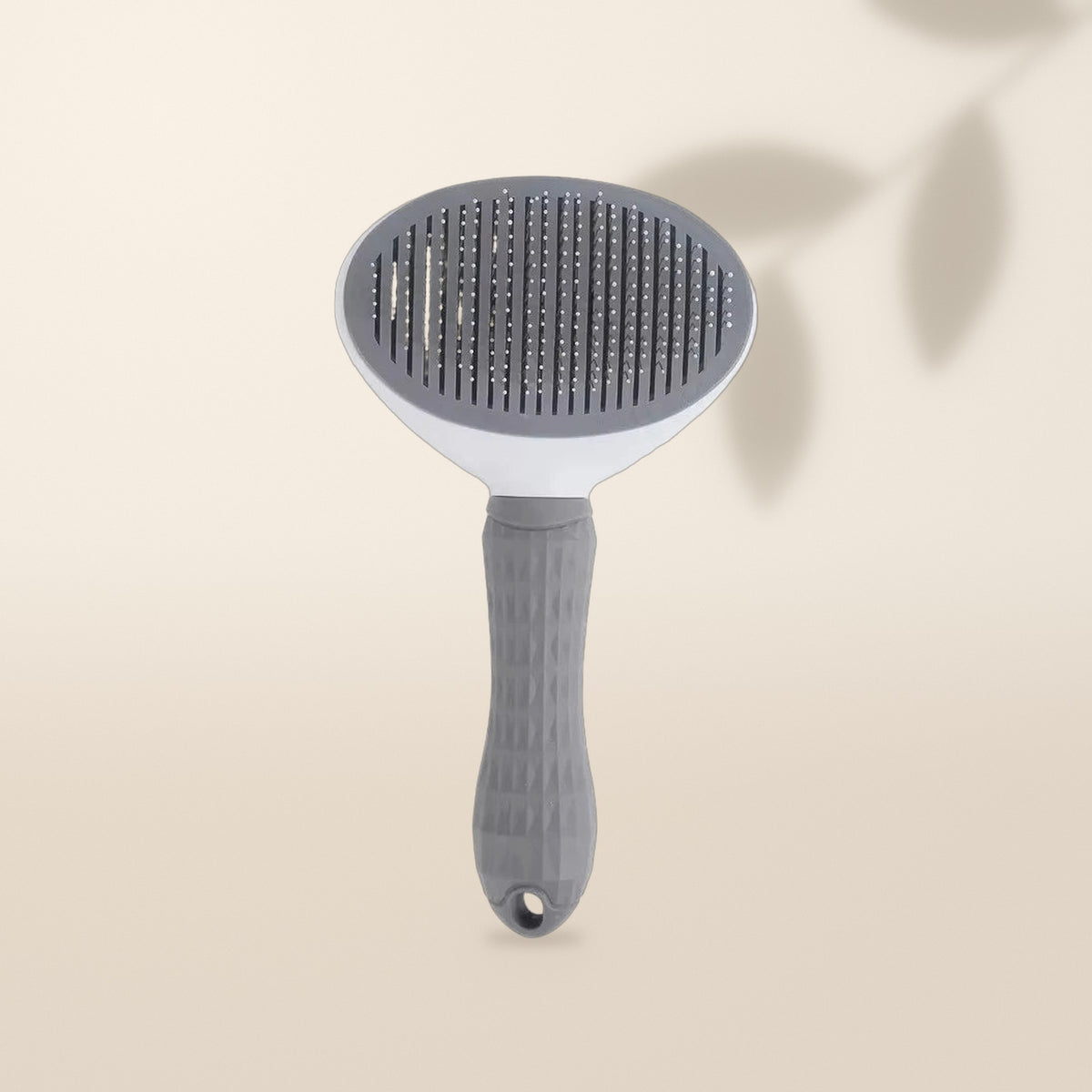 Cepillo autolimpiante para perros y gatos, gris