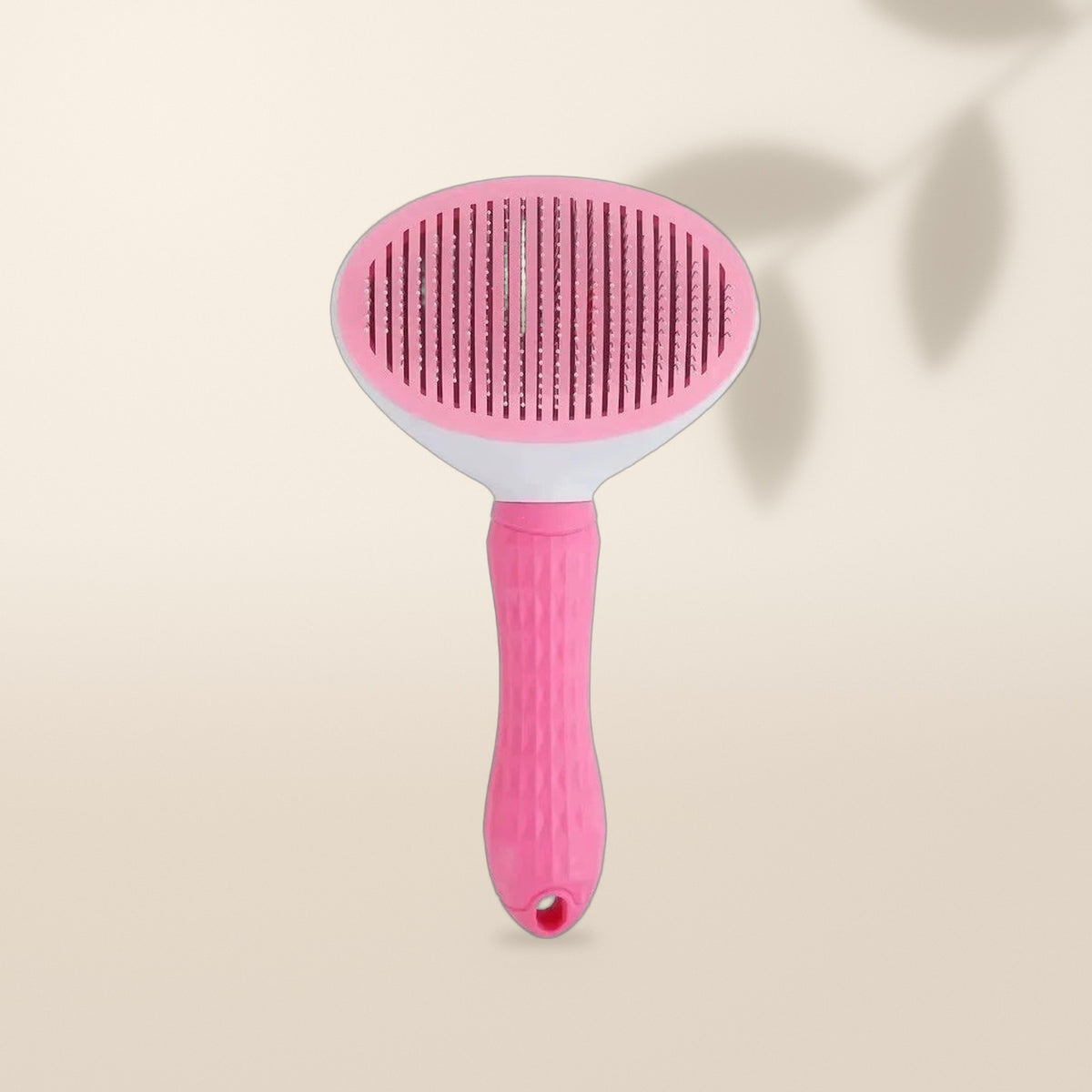 Cepillo autolimpiante para perros y gatos, color rosa