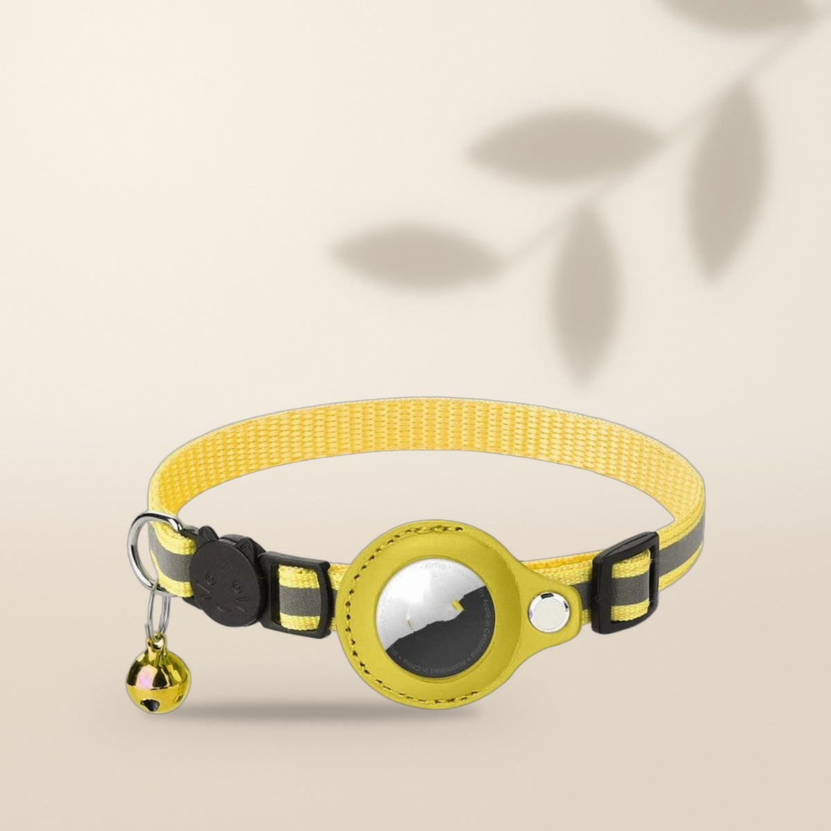 Collar para gatos con soporte AirTag, color amarillo