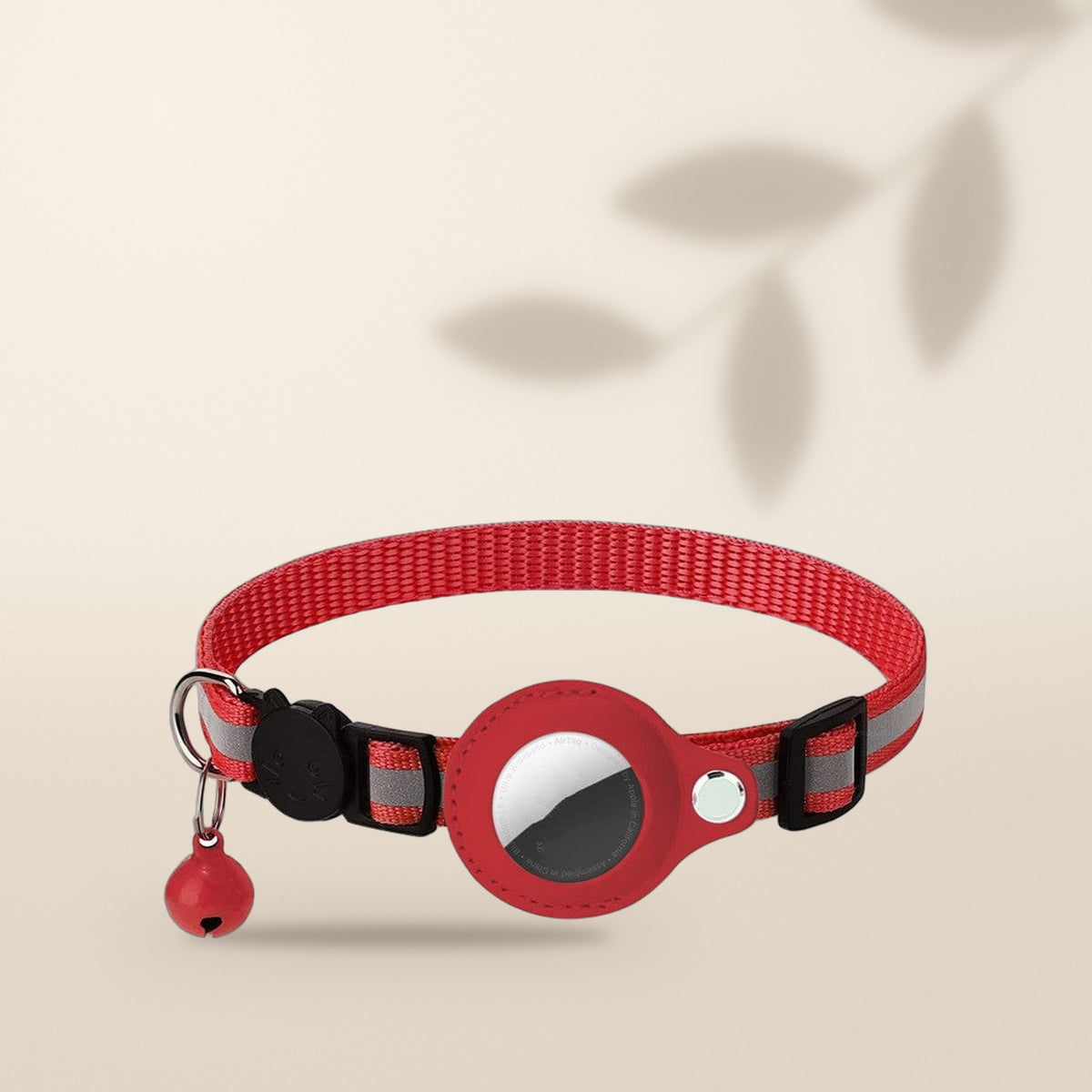 Collar para gatos con soporte AirTag, color rojo