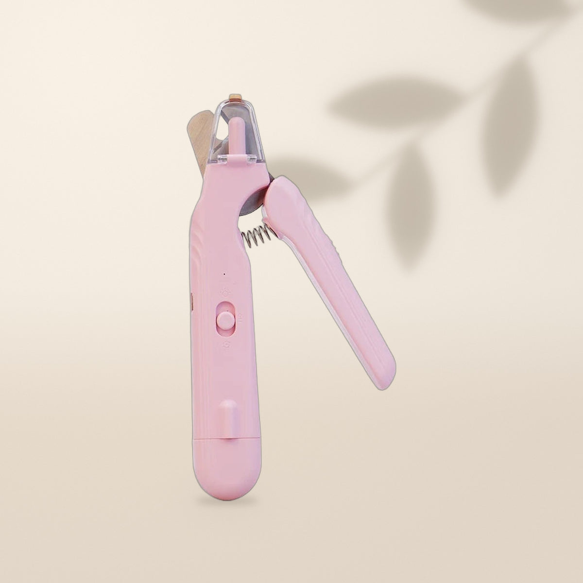 Cortauñas con luz LED para perros y gatos, color rosa
