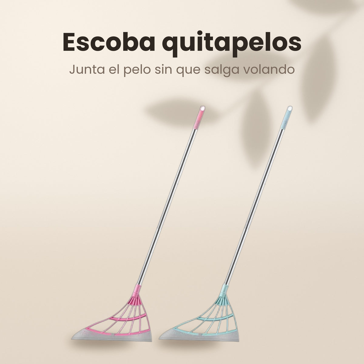 Escoba de goma quitapelos AMIKART en rosa y verde