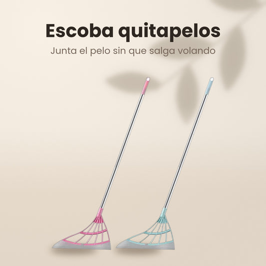 Escoba de goma quitapelos AMIKART en rosa y verde