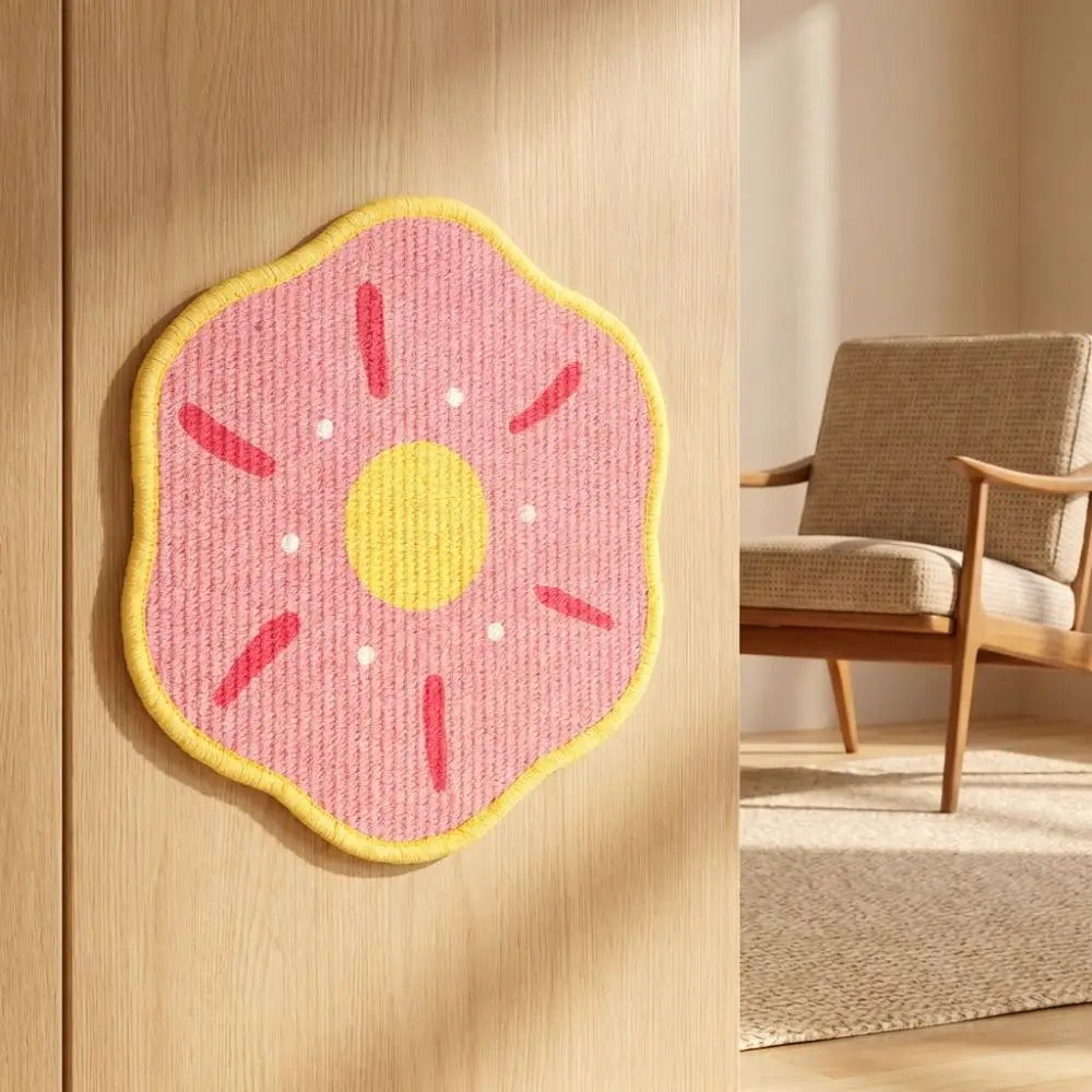 AMIKART Rascador de Pared con Forma de Flor - Autoadhesivo, para que tu Gato Deje en Paz el Sofá