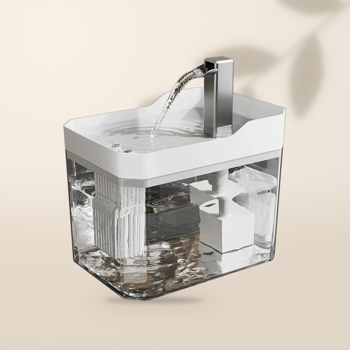 Fuente de agua para gatos tipo grifo, color blanco