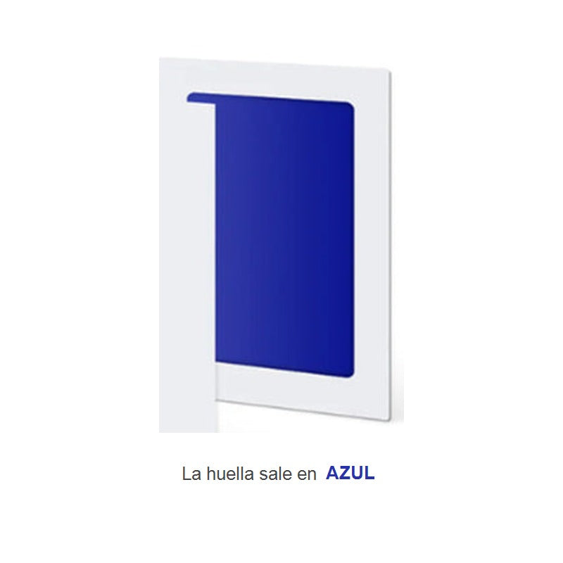 Almohadilla azul: la huella sale en azul