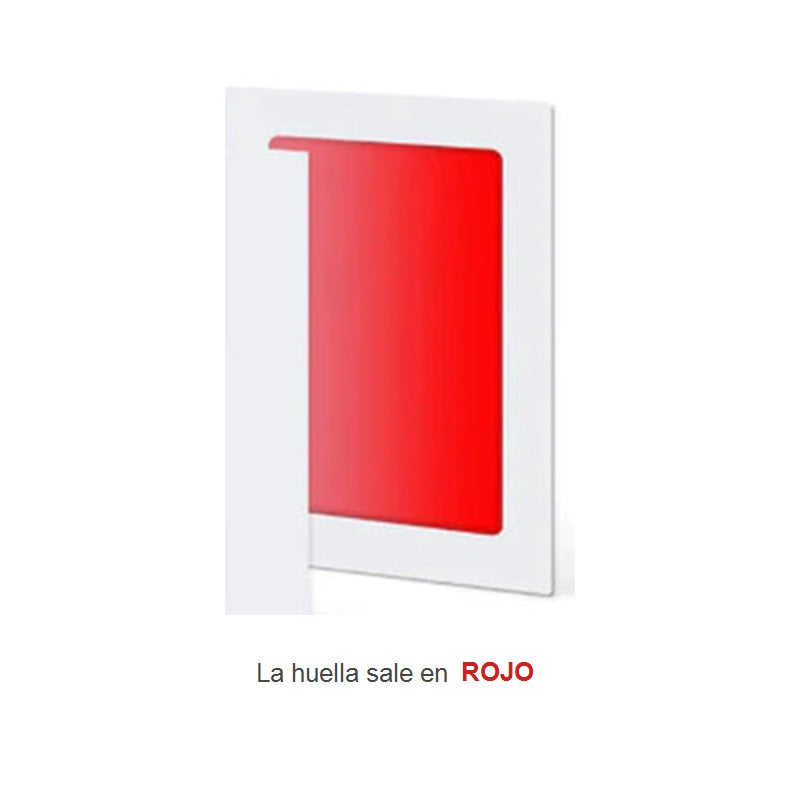 Almohadilla roja: la huella sale en rojo