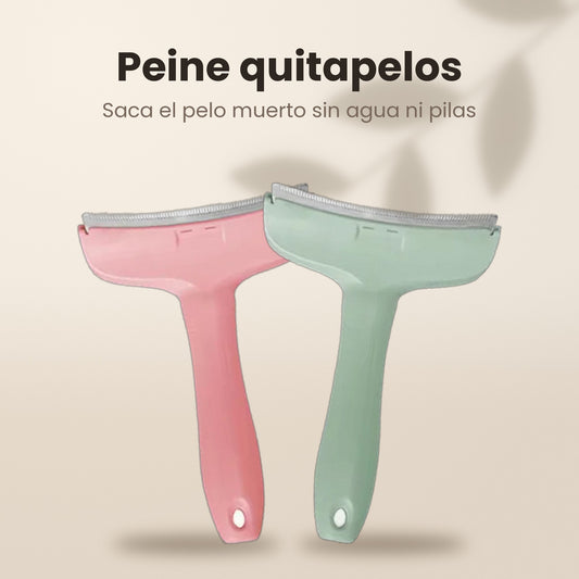 Peine quitapelos curvo AMIKART en rosa y verde