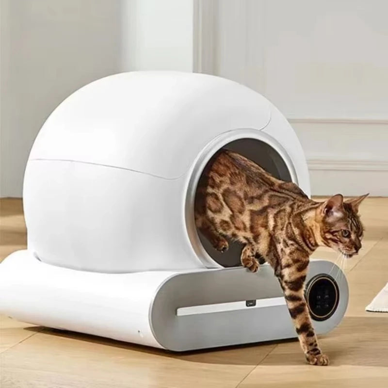 Arenero automatico AMIKART de 65 L para gatos, blanco