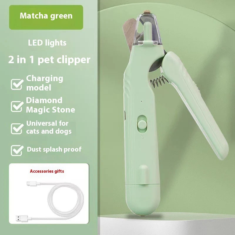 Cortauñas 2 en 1 en verde con luz LED