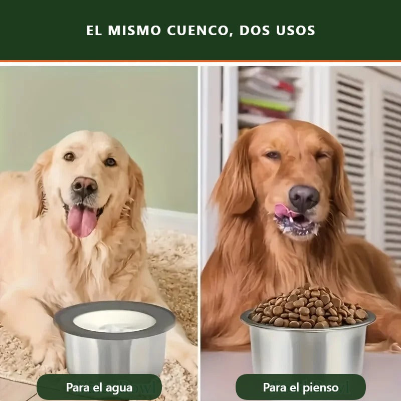 El mismo cuenco usado para el agua y, sin el disco, para el pienso