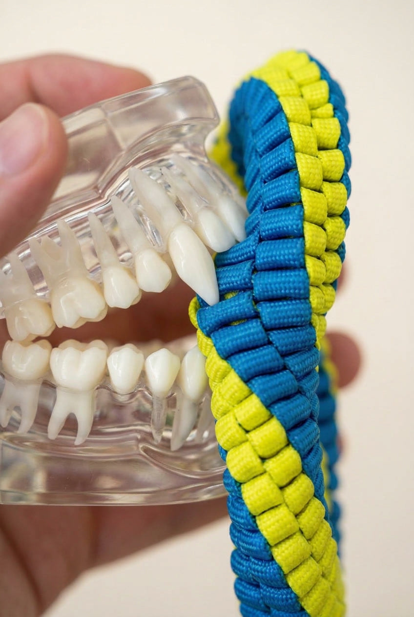 AMIKART Juguete Limpia Dientes para Perros - Aro Mordedor Trenzado