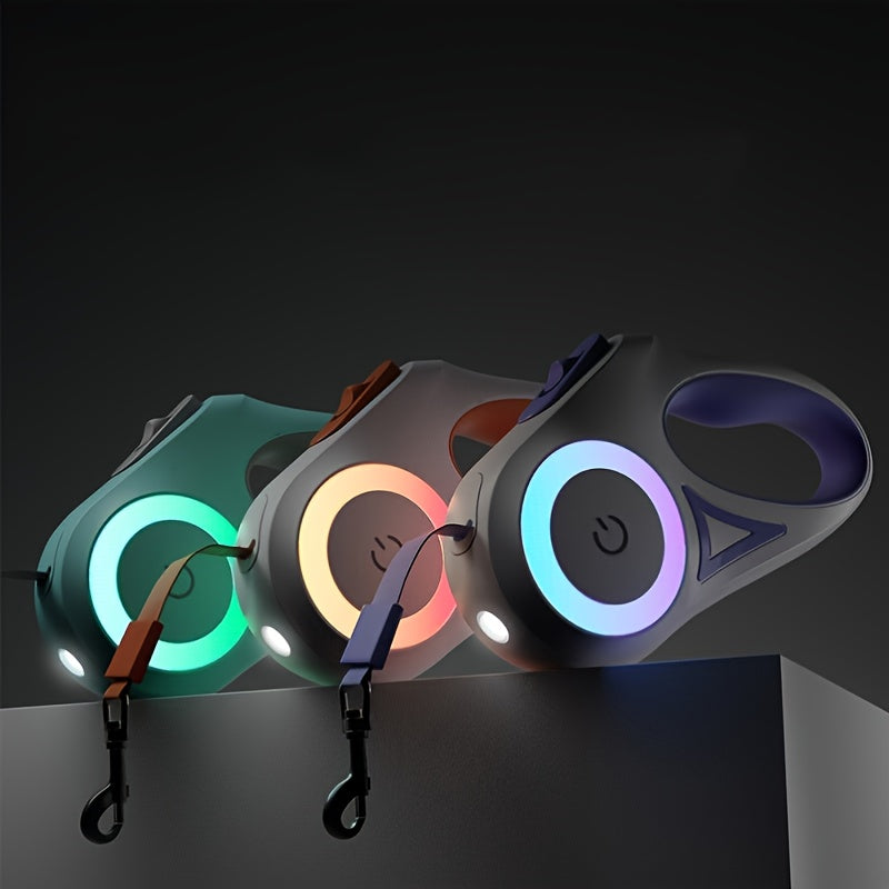 Correas retráctiles con el anillo LED encendido en varios colores