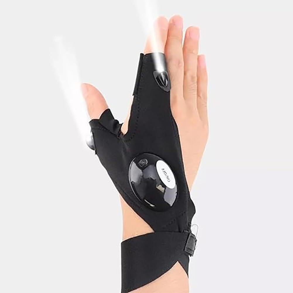 Guante con las luces del índice y el pulgar encendidas